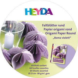 Faltbl�tter rund/Rosa violett 10 cm