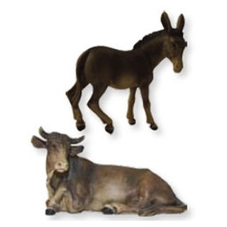 Ochs und Esel f. 7 cm Figuren