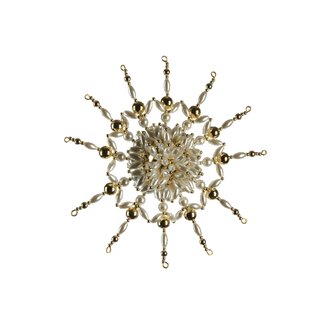 Bastel-Set Perlen für Stern goldfb. Weiß wachs