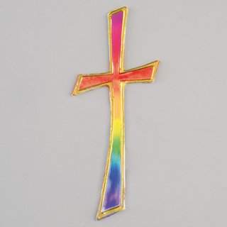 Wachsdekor Kreuz regenbogen