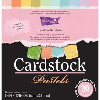 Cardstock Set pastel, 30 Blatt