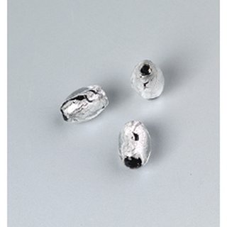 Glasperle EDEL schwarz/silber, Oval, 14x10 mm