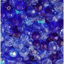 Glasperlenmischung irisierend blau