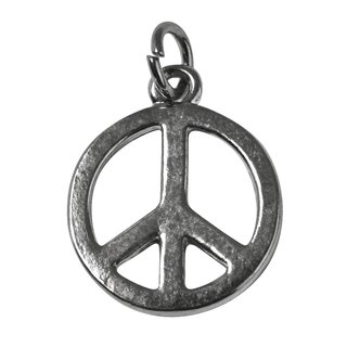Metall-Anhnger Peace, 16mm, se 2,5mm , silber