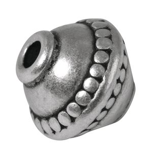 Metall-Perle, 12mm , Loch 2mm , altsilber