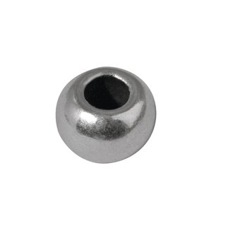 Metall-Perle, 6mm , Loch 2mm , silber
