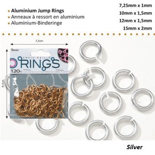 Kettenglied Aluminium offener Ring silber