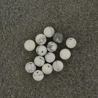 Halbedelstein-Perle Howlith wei-grau, 8 mm
