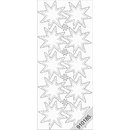 Glittersticker Sterne transparent silber