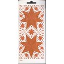 8 Sterne ineinander und viele kleine Sterne orange