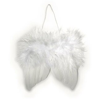 Engelfl�gel weiss aus Federn 10 cm