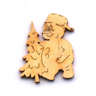 Schneemann mit Topf und Baum (Gr��e: 8 cm)