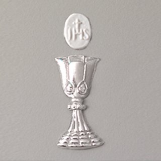 Wachsdekor Kelch + Hostie gl�nzend (silber)