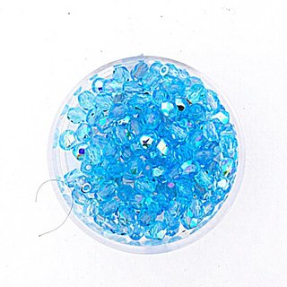 Glasschliffperlen (Gr��e: 4 mm, Farbe: bedampft aqua AB 96)