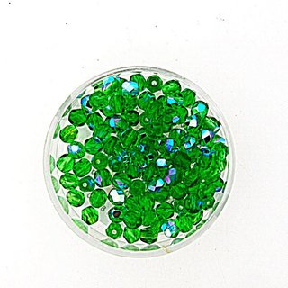Glasschliffperlen (Gr��e: 4 mm, Farbe: bedampft emerald AB 94)