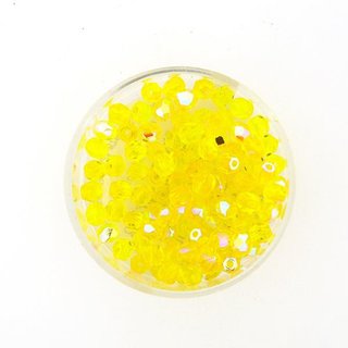 Glasschliffperlen (Gr��e: 4 mm, Farbe: bedampft gelb AB 87)