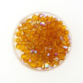 Glasschliffperlen (Gr��e: 4 mm, Farbe: bedampft topas AB 88)