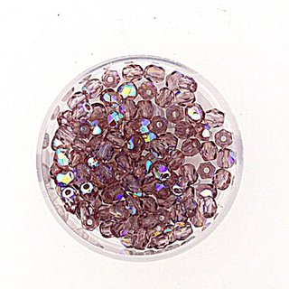 Glasschliffperlen (Gre: 6 mm, Farbe: bedampft amethyst AB 93)