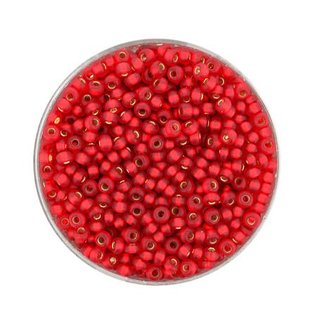 Rocailles silbereinzug, 2,6 mm, matt (rot)