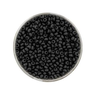Rocailles silbereinzug, 2,6 mm, matt (schwarz)