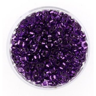 Twin-Beads 2-loch (violett silbereinzug)