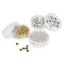 Plastik-Rundperlen gold/silber (Gre: 2,5 mm - 240 Stk.,...