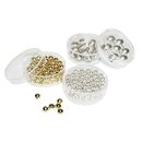 Plastik-Rundperlen gold/silber (Gr��e: 6 mm - 65 Stk.,...