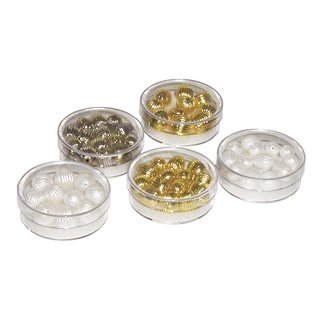 Rillenperlen / Oliven wei�/gold/silber (Olive 10x13 mm - 8 Stk., gold)