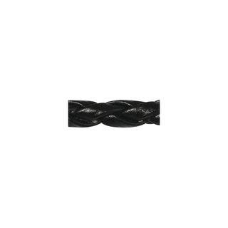 Geflochtenes Kunstlederband schwarz (6 mm)