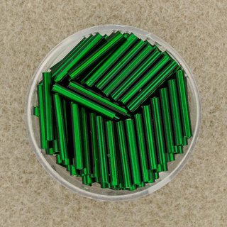 Glasstifte, 15 mm, dunkelgrn silbereinzug