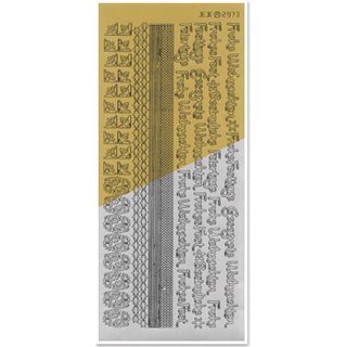 Kombi-Sticker (Rnder, Ecken, Texte Gesegnetes Fest) gold
