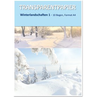 Transparentpapier bedruckt Winterlandschaft 1
