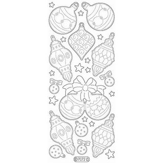Glittersticker Weihnachtskugeln (rot)