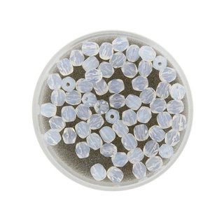 Glasschliffperlen Gr��e: 4 mm, Farbe: perlmuttwei�