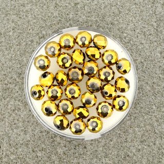 Glasschliffperle Briolette goldfb. 6 mm