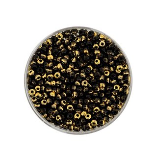 Rocailles, 2,6 mm Sonderfarben (echt gold-schwarz)