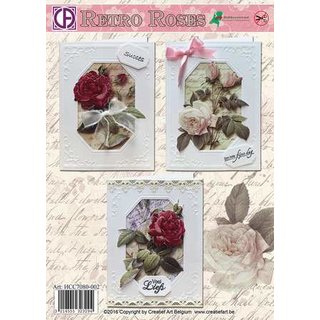 Kartenpackung Retro Roses 01