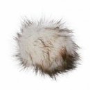 Kunstfell Pompon mit Druckknopf beige