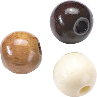 Holzperlenmix 10 mm,  braun