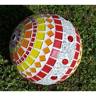 Mosaikkugel rot/orange/gelb 22 cm