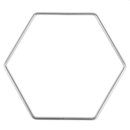 Metallhexagon silber 20 cm