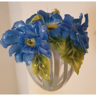 Blumen-Ei blau